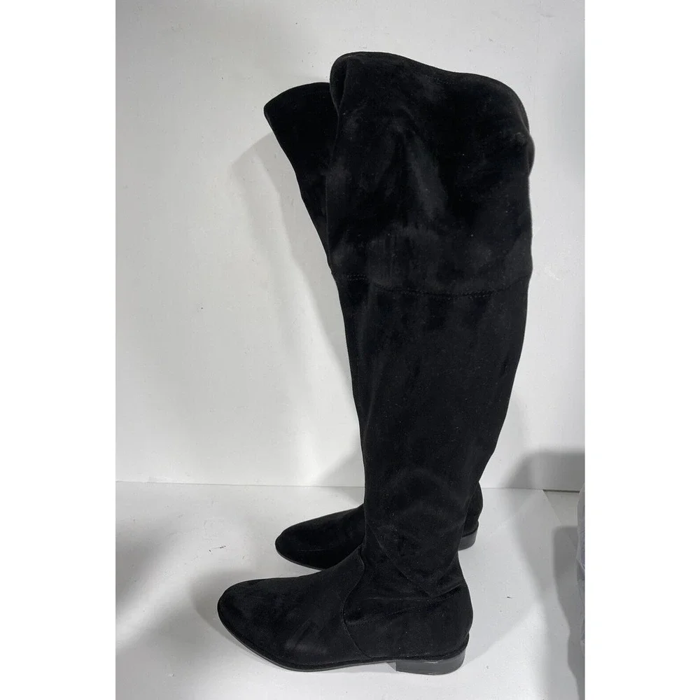 Marc Fisher Womens Black Tall Knee High Boots Shoes 8 Medium (M) Qmhumor2 Suede‎